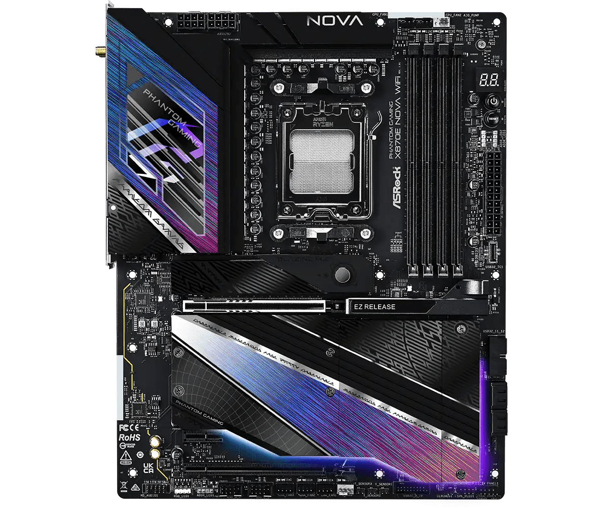 ASRock X870E Nova WiFi AMD AM5 Socket Gaming Motherboard | 90 - MXBPX0 - A0UAYZ - 801964409720 - Vektra Computers LLC ASRock X870E Nova WiFi AMD AM5 Socket Gaming Motherboard | 90 - MXBPX0 - A0UAYZ - 801964409720 - Vektra Computers LLC
